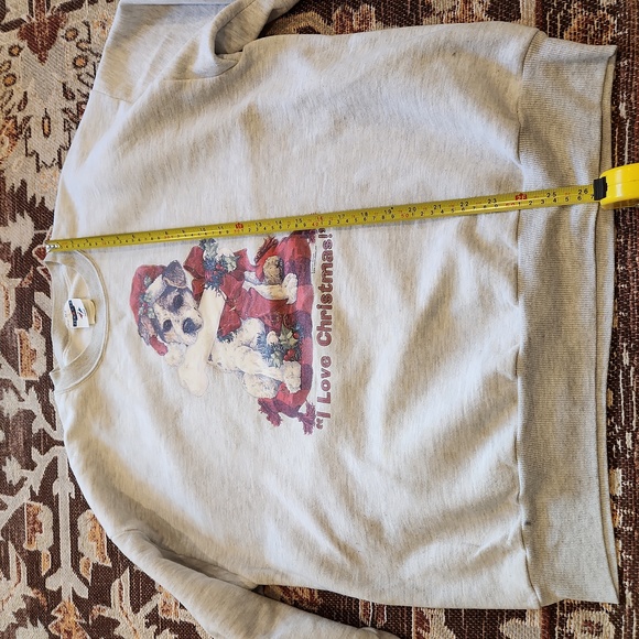 Vintage I Love Christmas with Dog Sweatshirt Size L - Picture 8 of 13